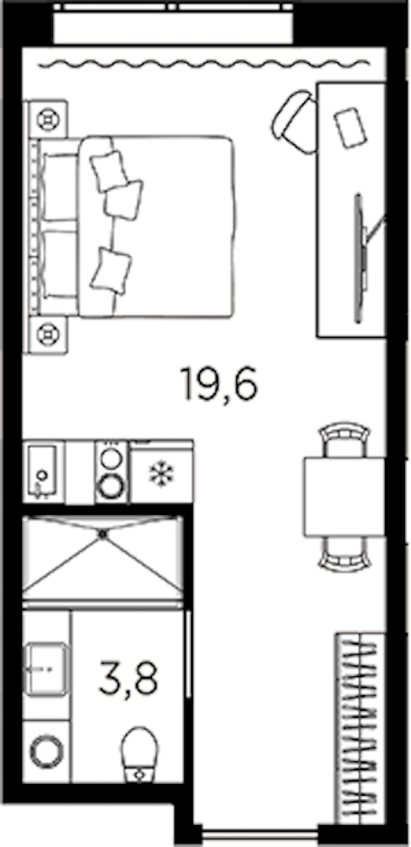 Квартира студия 23.4 м², 5/13 эт., ЖК «AVENIR Industrial»